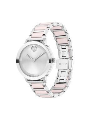 Movado BOLD 2.0 Women’s Two-Tone Silver and Pink 34 mm watch NEVER WORN!
